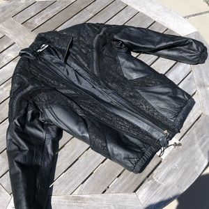 Vintage Leather Bomber with Braided Details